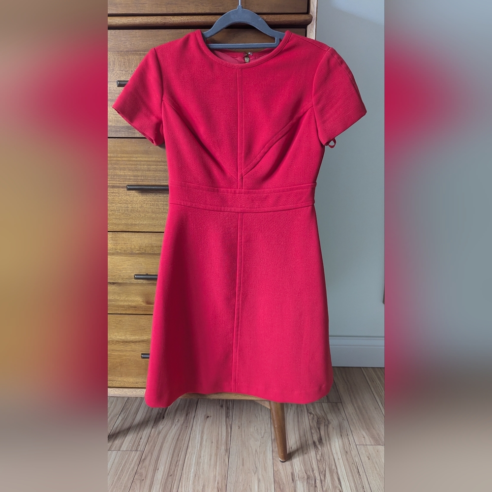 Eliza J A-line crepe seamed dress